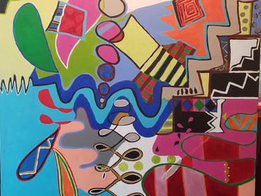 Original Pop Art Abstract Paintings by Rebecca Schnitzer