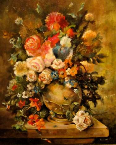 Original Fine Art Floral Paintings by Tatjana Gurbo