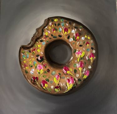 Flower donut oil painting thumb
