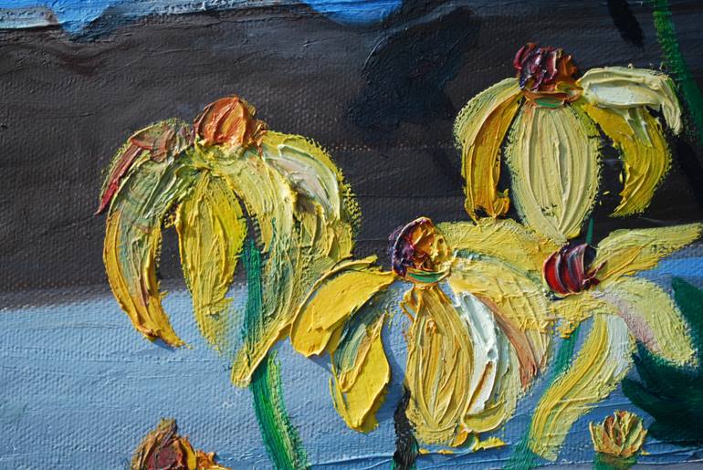 Original Abstract Expressionism Floral Painting by Svetlana Klaise
