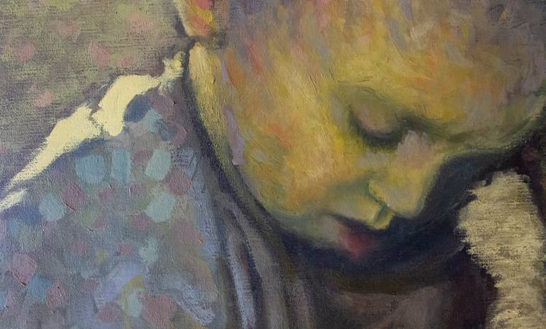 Original Impressionism Children Painting by Fatmir Brezanin