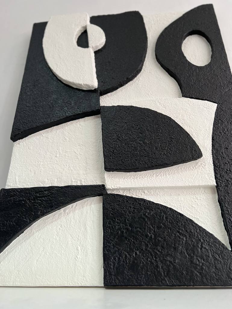 Original Black & White Abstract Sculpture by Muntaha Daud