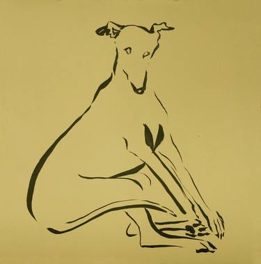 Original Figurative Dogs Drawings by Theodora Ispas