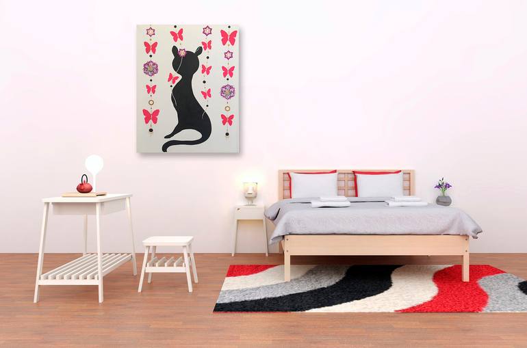 Original Art Deco Animal Painting by Marina Savitskaya