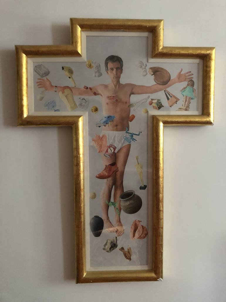 Original Dada Religious Painting by Clive Wilkins