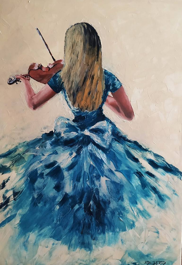 violinist Painting by Wojciech ADALBERTO Matuszny