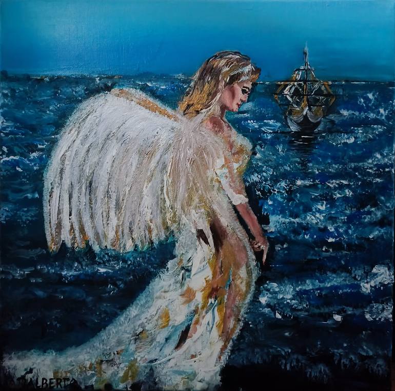 angel of destiny Painting by Wojciech ADALBERTO Matuszny Saatchi Art