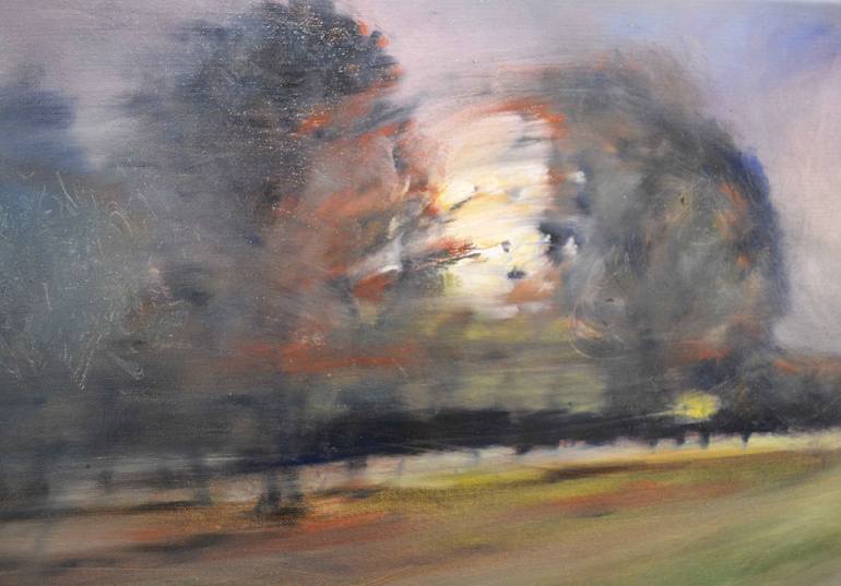 Original Abstract Expressionism Landscape Painting by Sebastian Diaz
