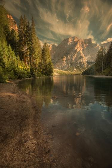 Mountain landscape. Reflection in the lake. Mountains, Dolomites. Summer landscape. Reflection in the water.. - Limited Edition of 3 thumb