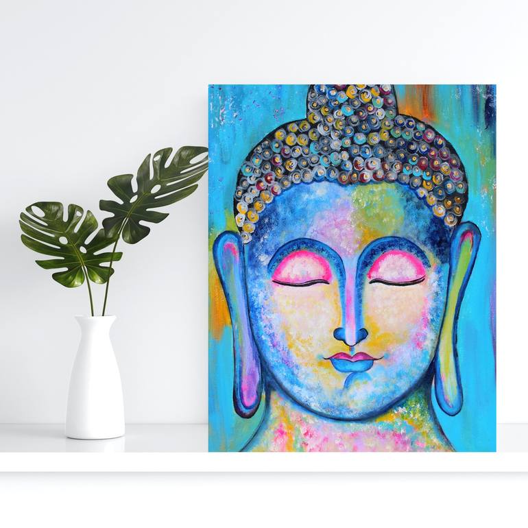 Blue Buddha Painting Painting by Rani Jain | Saatchi Art