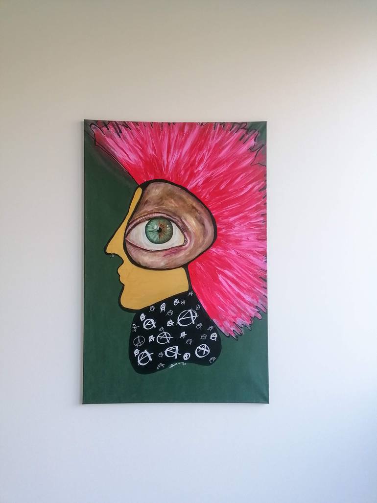 Original Cubism People Painting by Ida Heylighen