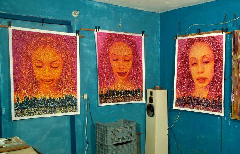 Original Expressionism People Painting by José Gislero