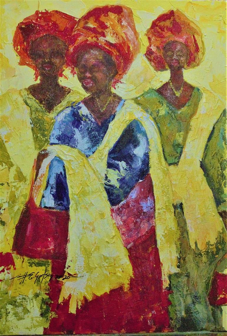 Bride's Mother Painting by GODSON ETOKAKPAN | Saatchi Art