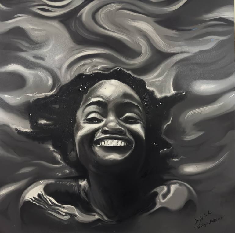 Original Black & White Children Paintings by Daryll Cumbie