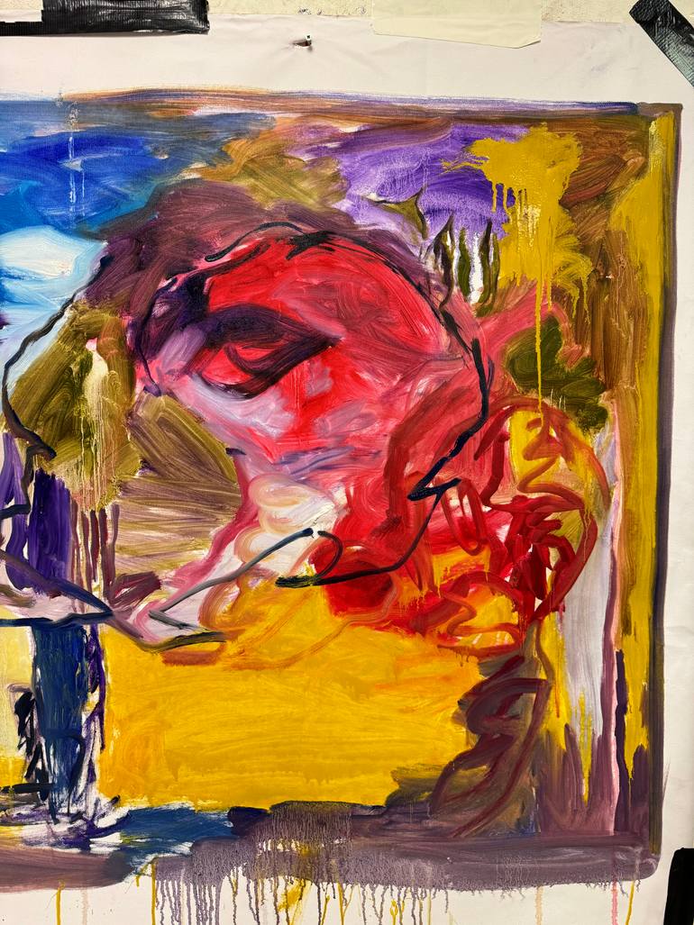 Original Abstract Expressionism Floral Painting by Mo Negm