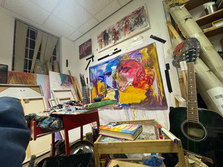 Original Abstract Expressionism Floral Painting by Mo Negm