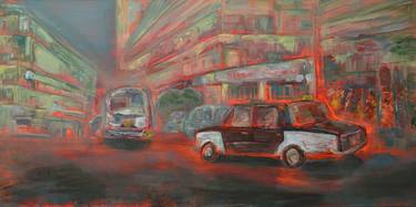 Cairo Taxi V (Oil on Canvas). thumb