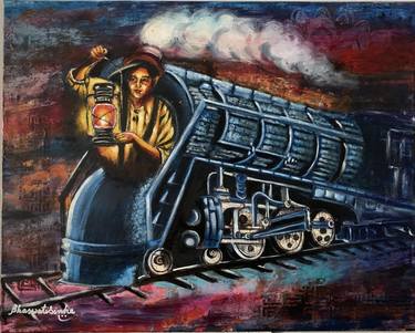 Print of Figurative Train Paintings by Bhaswati Sinha