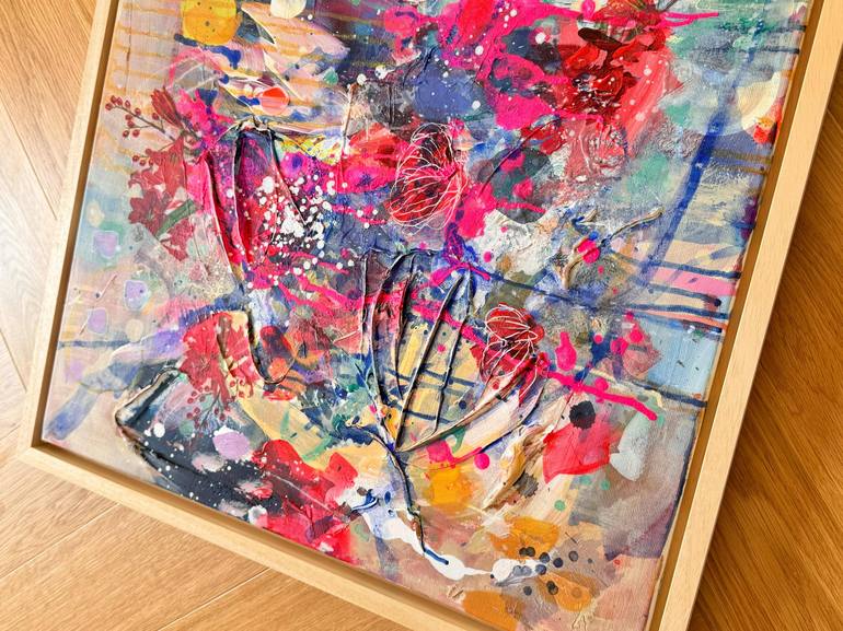 Original Abstract Floral Mixed Media by Barbara Piller