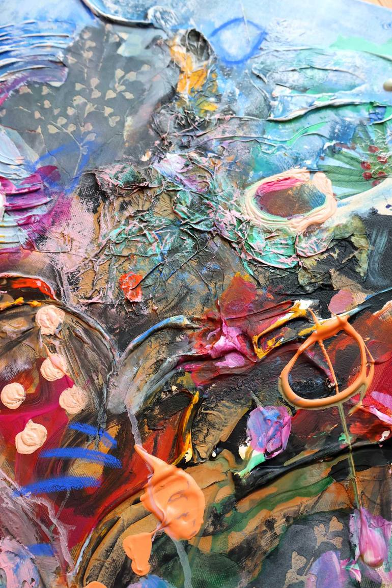 Original Abstract Floral Mixed Media by Barbara Piller