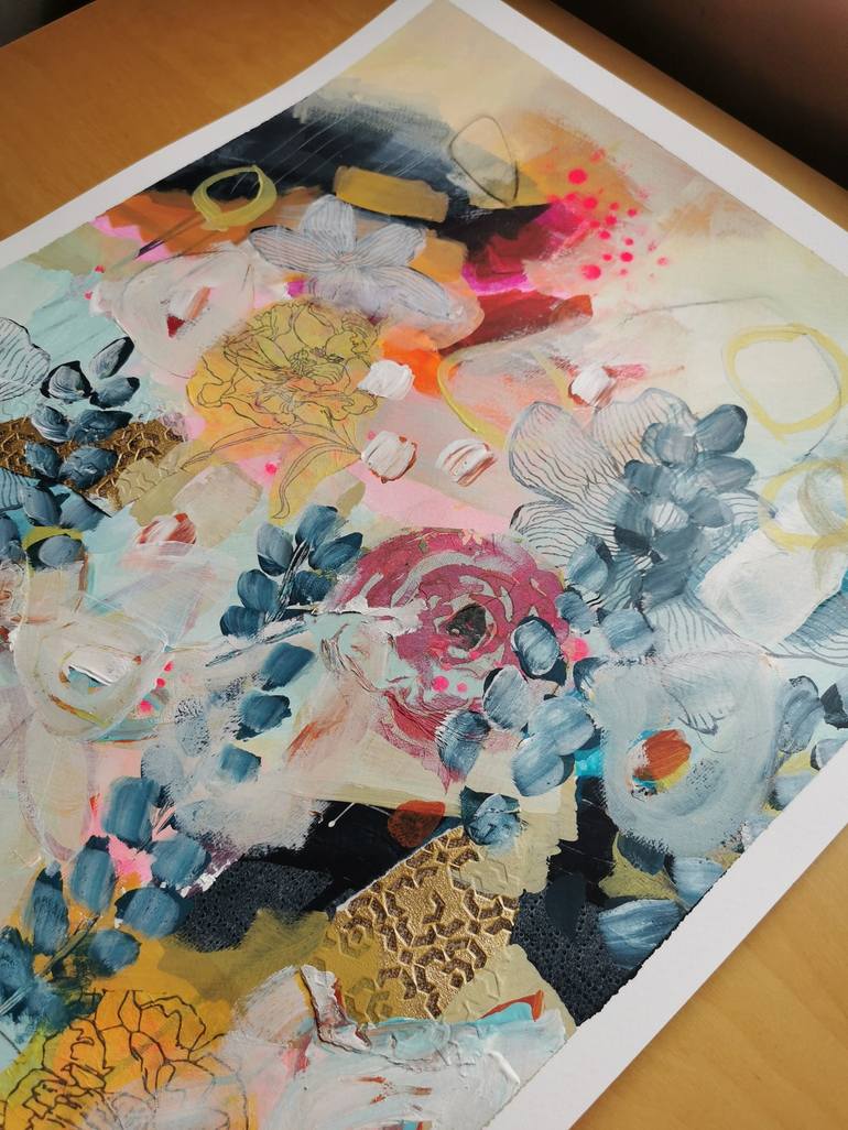 Original Abstract Floral Painting by Barbara Piller