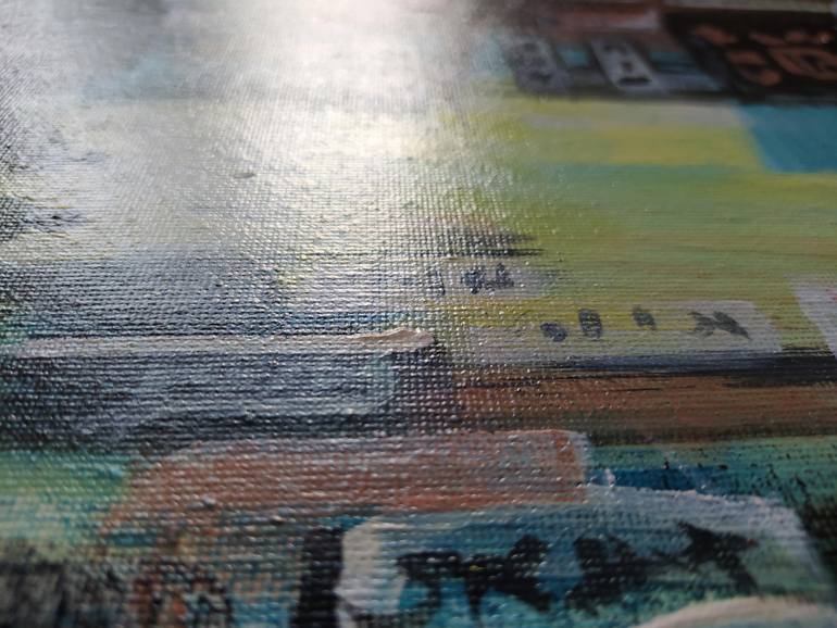 Original Abstract Expressionism Cities Painting by David Stany Garnier
