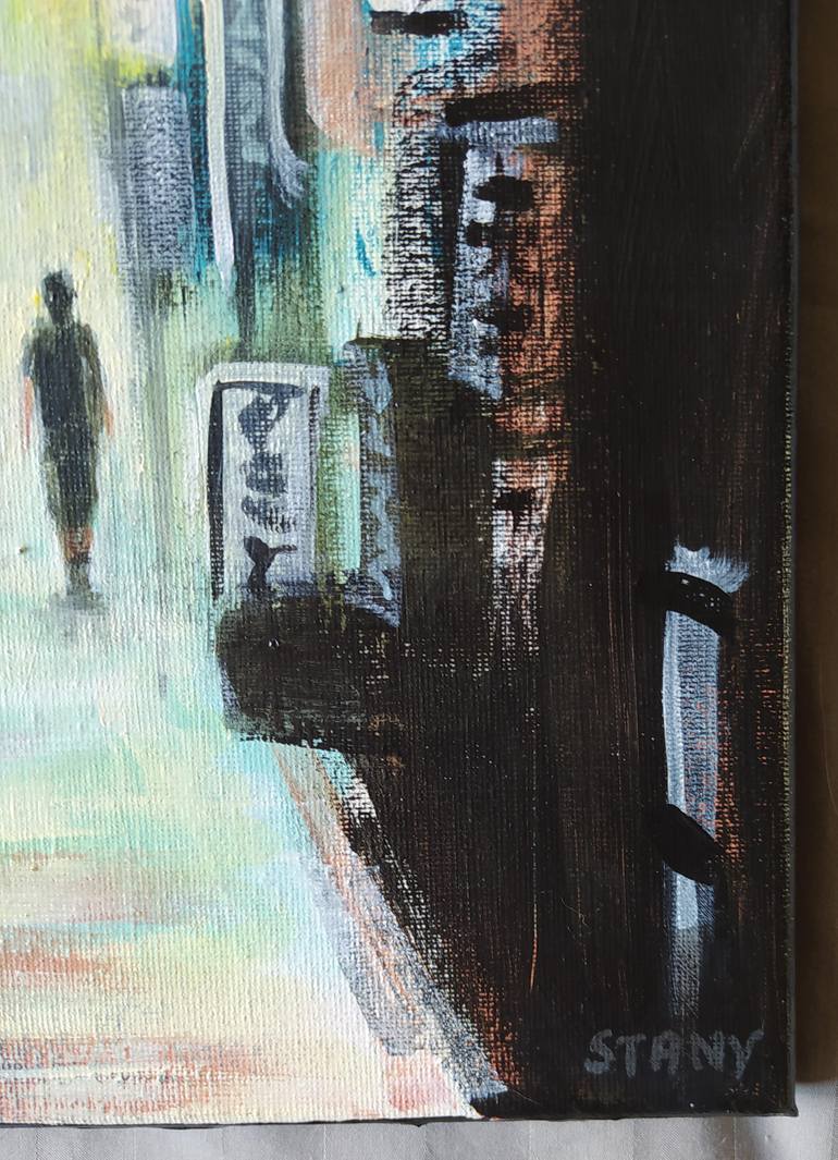 Original Abstract Expressionism Cities Painting by David Stany Garnier