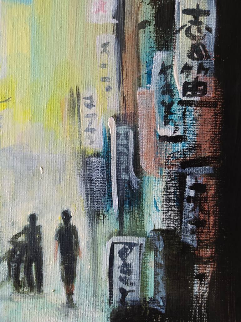 Original Abstract Expressionism Cities Painting by David Stany Garnier