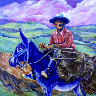 Original Figurative Rural life Paintings by Derrick Higgins