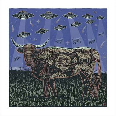 Print of Cows Drawings by Bryan Peterson