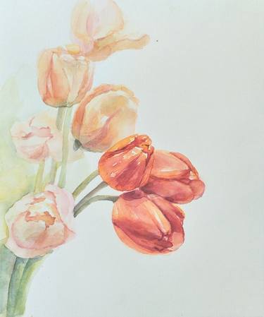 Original Fine Art Floral Paintings by Gulnora Irgasheva