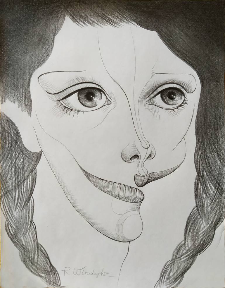 Original Surrealism Fantasy Drawing by Rachel Windyk