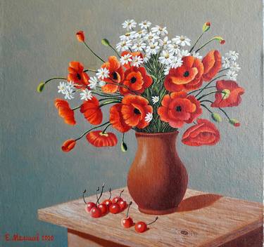 Print of Fine Art Floral Paintings by Evgeniy Malyshev