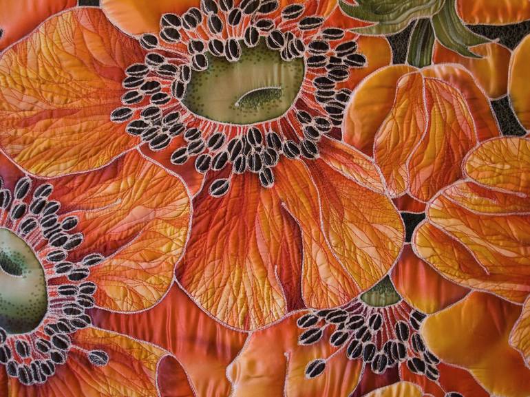 Original Art Deco Floral Painting by Tetiana Vlasenko