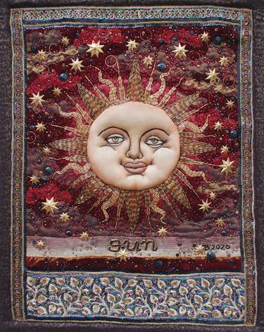 "The Sun" is a textile collage two parts "Sun" and "Moon" thumb