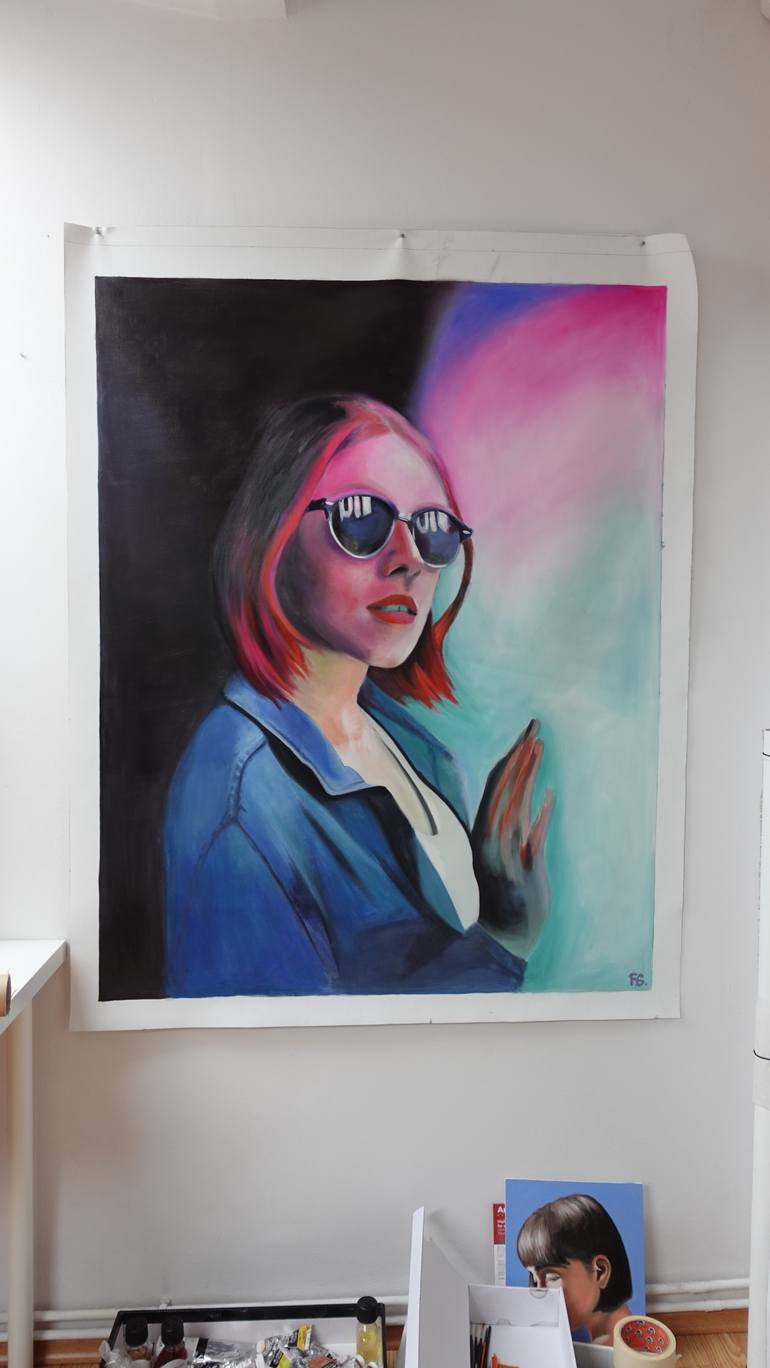 Original Expressionism People Painting by Filip Gherghisan