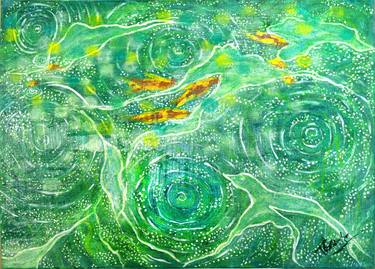 Print of Abstract Expressionism Fish Paintings by Trish Bailey