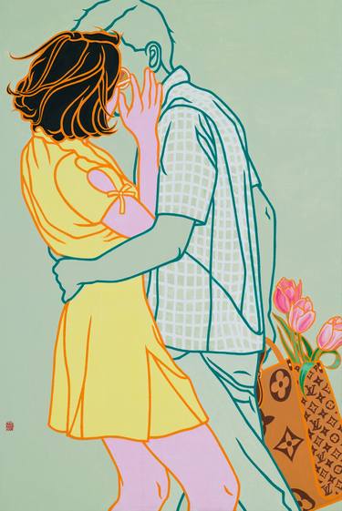 Original Pop Art Love Paintings by Kangnam Cho