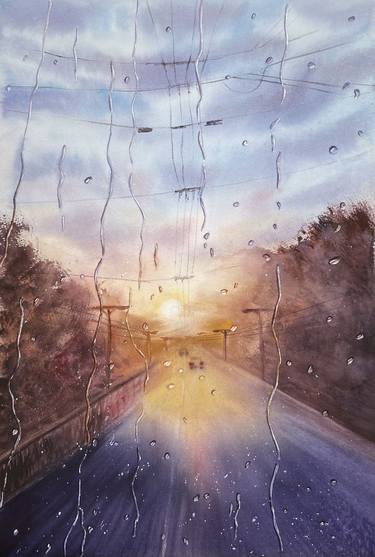 Original Realism Cities Painting by Daria Shadrina