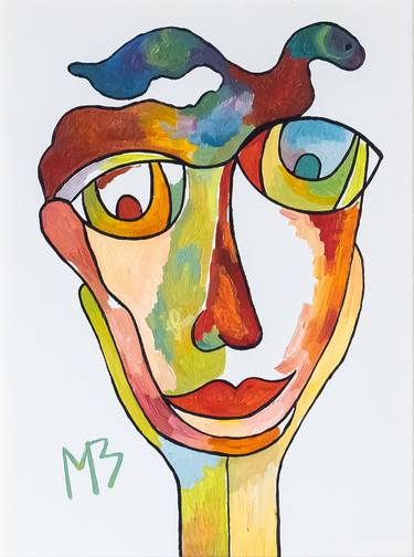 Original Abstract Portrait Painting by Mari Zeltsman