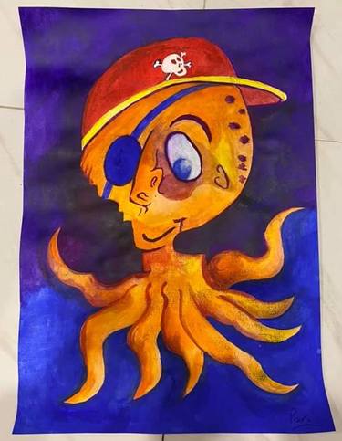 The Pirate Octopus wearing a baseball cap thumb