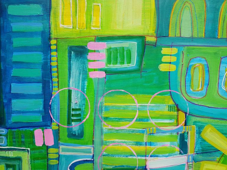 Original Abstract Technology Painting by Natalie Parsons