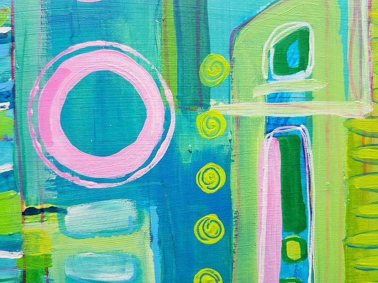 Original Abstract Technology Painting by Natalie Parsons