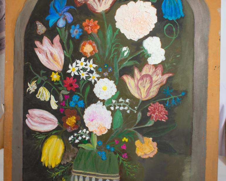 Original Realism Floral Drawing by Ninel Fedenko