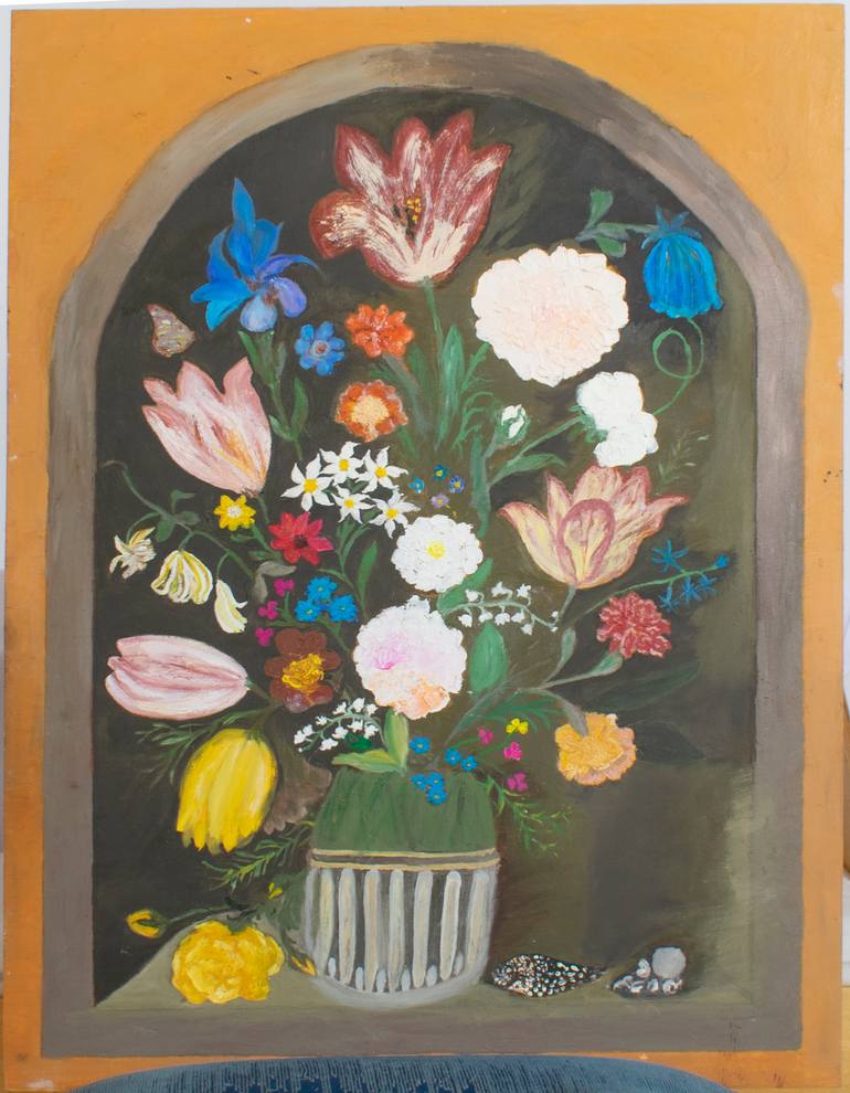 Original Realism Floral Drawing by Ninel Fedenko