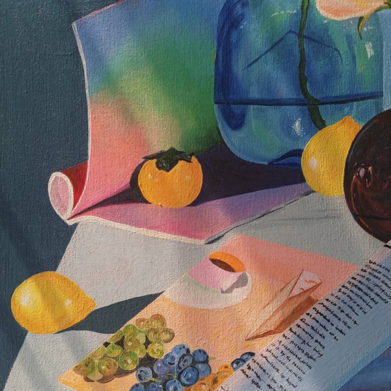 Original Art Deco Still Life Painting by Zurwah Naeem