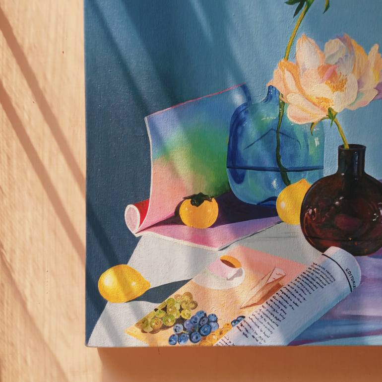 Original Art Deco Still Life Painting by Zurwah Naeem