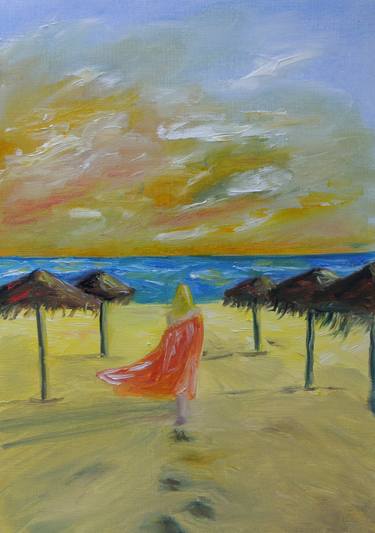 Original Documentary Beach Painting by Daria Kuzmenko