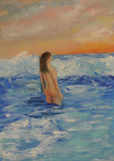 Original Impressionism Erotic Painting by Daria Kuzmenko