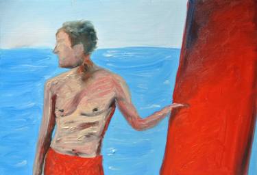 Original Impressionism Men Painting by Daria Kuzmenko